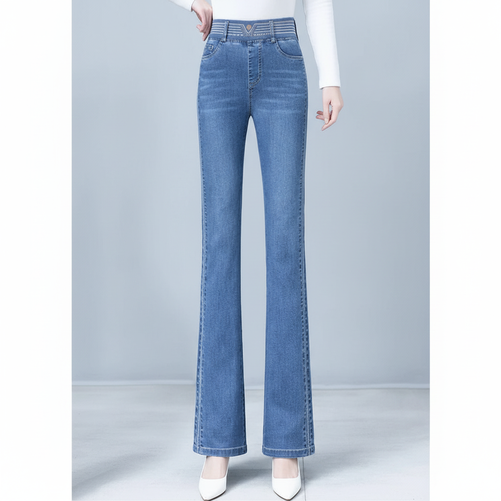 Damskie jeansy z wysokim stanem - Alicia