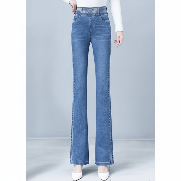 Damskie jeansy z wysokim stanem - Alicia
