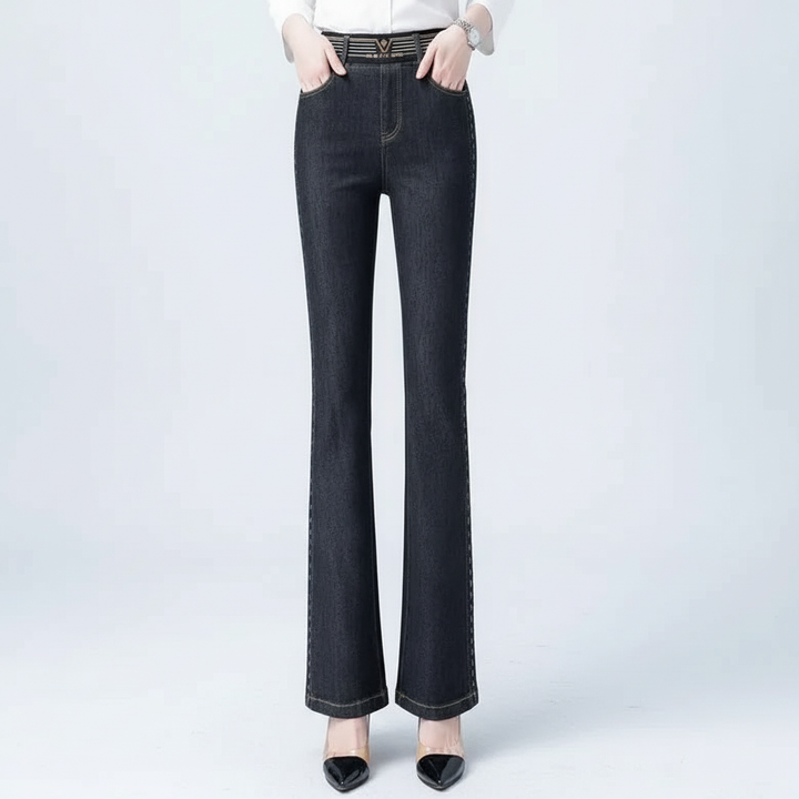 Damskie jeansy z wysokim stanem - Alicia