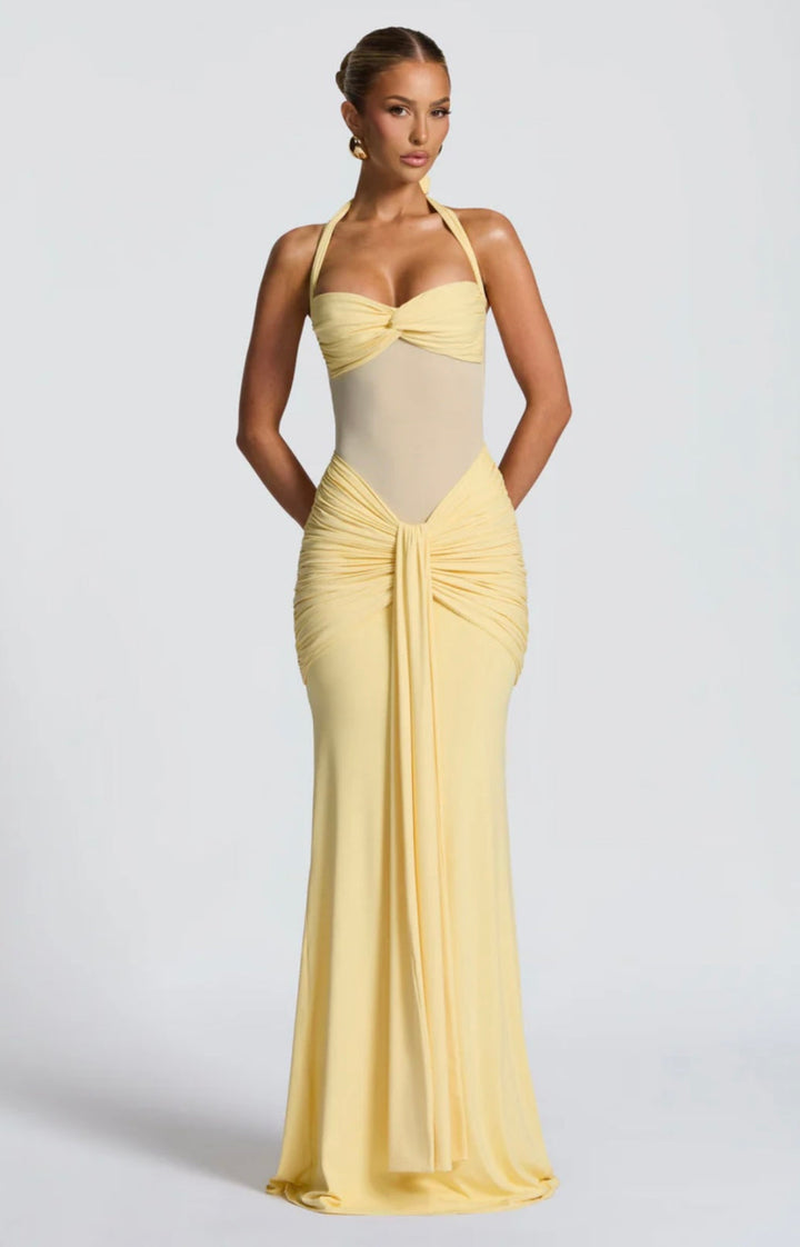 Kaminski | Elegancka sukienka maxi z dekoltem halter