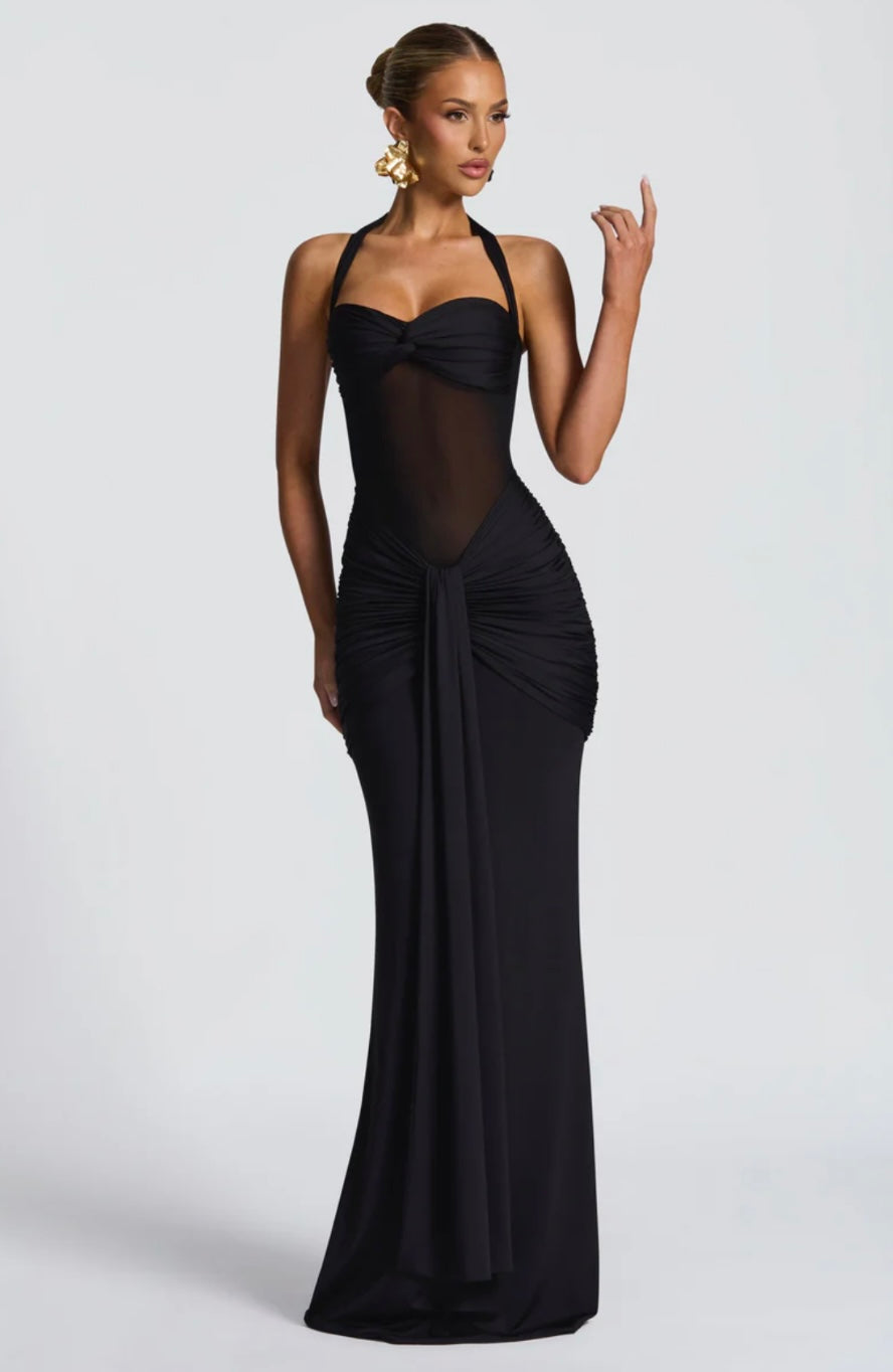 Kaminski | Elegancka sukienka maxi z dekoltem halter