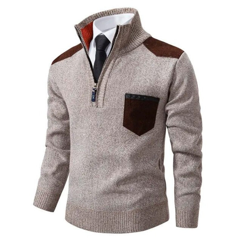 Sweter kaszmirowy z zamkiem błyskawicznym - Emil