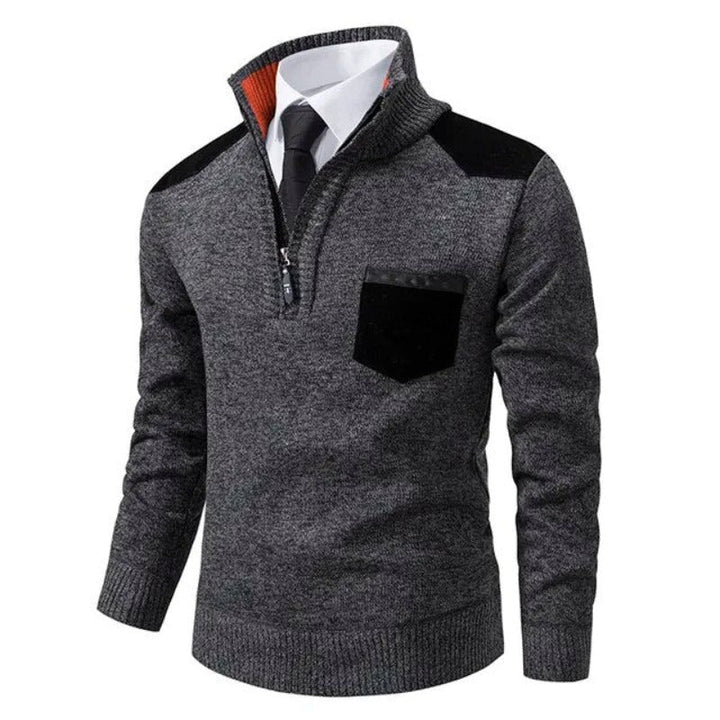 Sweter kaszmirowy z zamkiem błyskawicznym - Emil