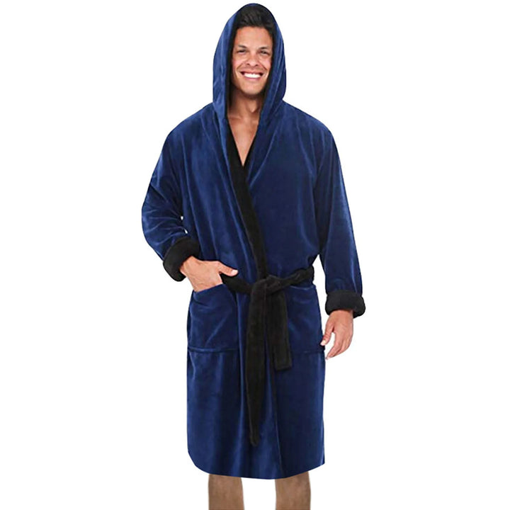 Szlafrok kąpielowy w stylu kimono z paskiem - Mario