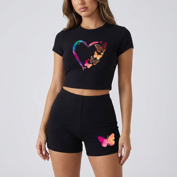 Krótki rękaw Crop Top Set - Blair