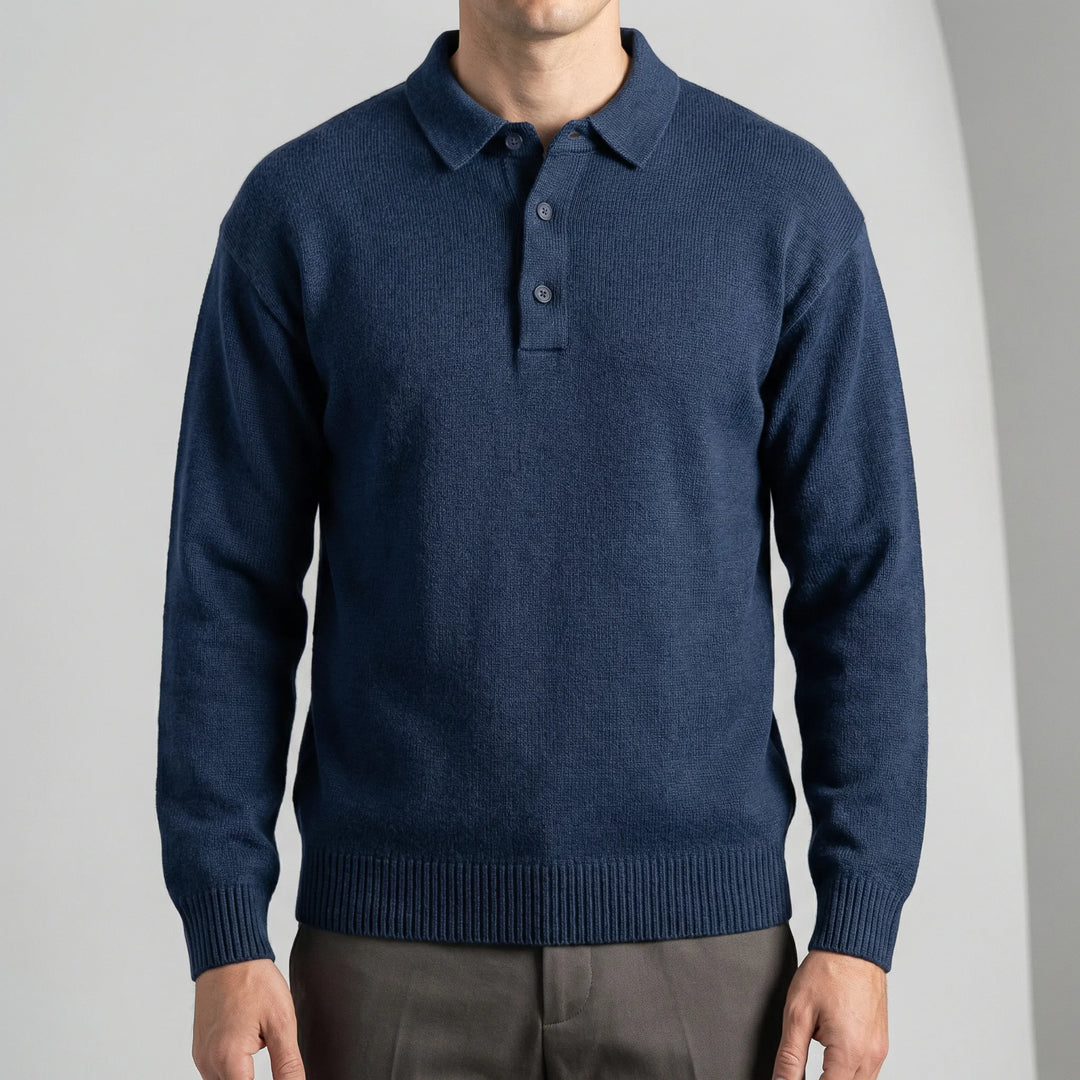 Sweter polo z długim rękawem - Tiago