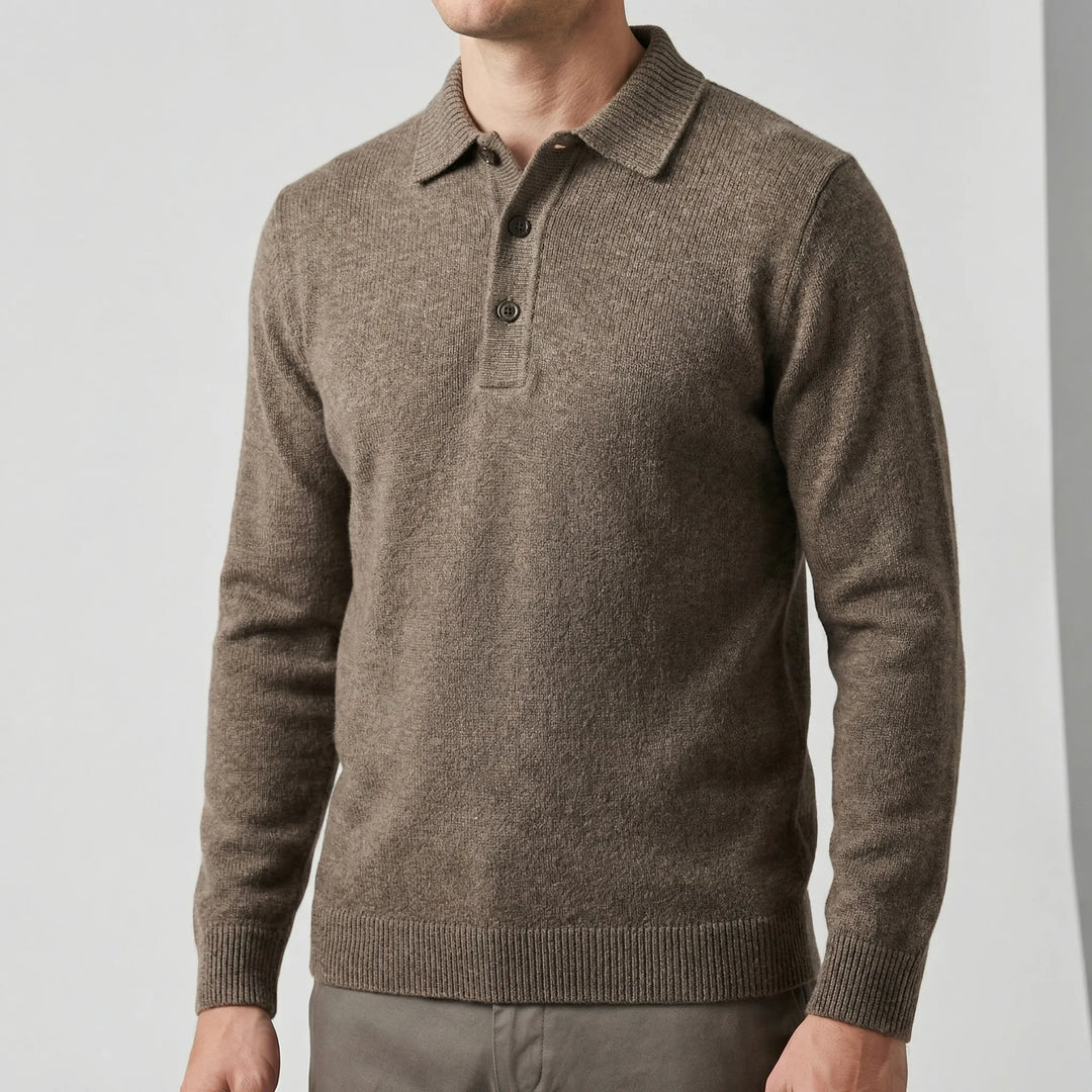 Sweter polo z długim rękawem - Tiago
