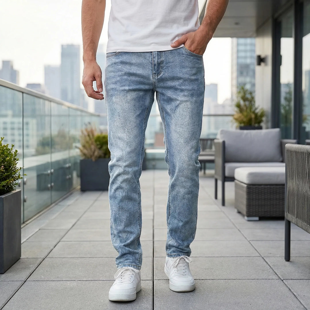 Casualowe męskie jeansy w kroju slim - Irvin