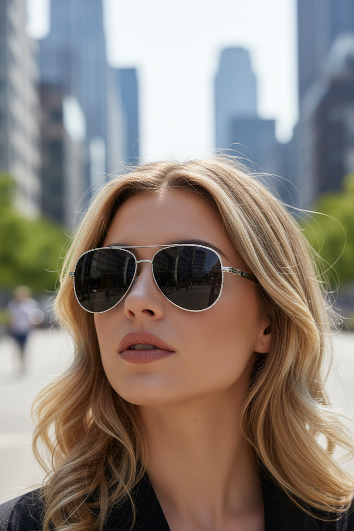 Lekkie okulary przeciwsłoneczne typu aviator - Marleen