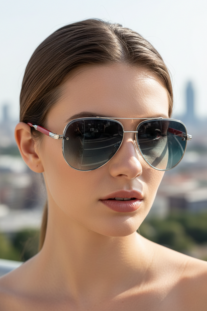Lekkie okulary przeciwsłoneczne typu aviator - Marleen
