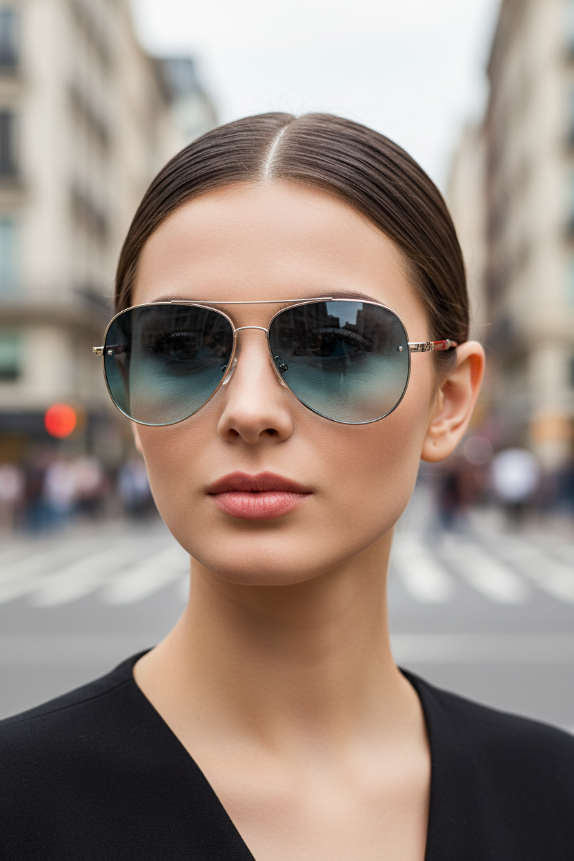 Lekkie okulary przeciwsłoneczne typu aviator - Marleen