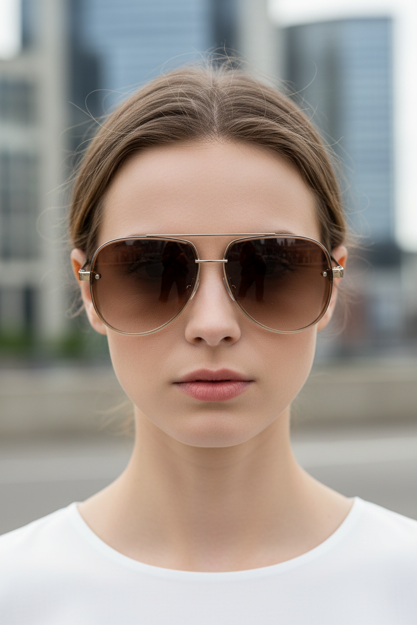 Lekkie okulary przeciwsłoneczne typu aviator - Marleen