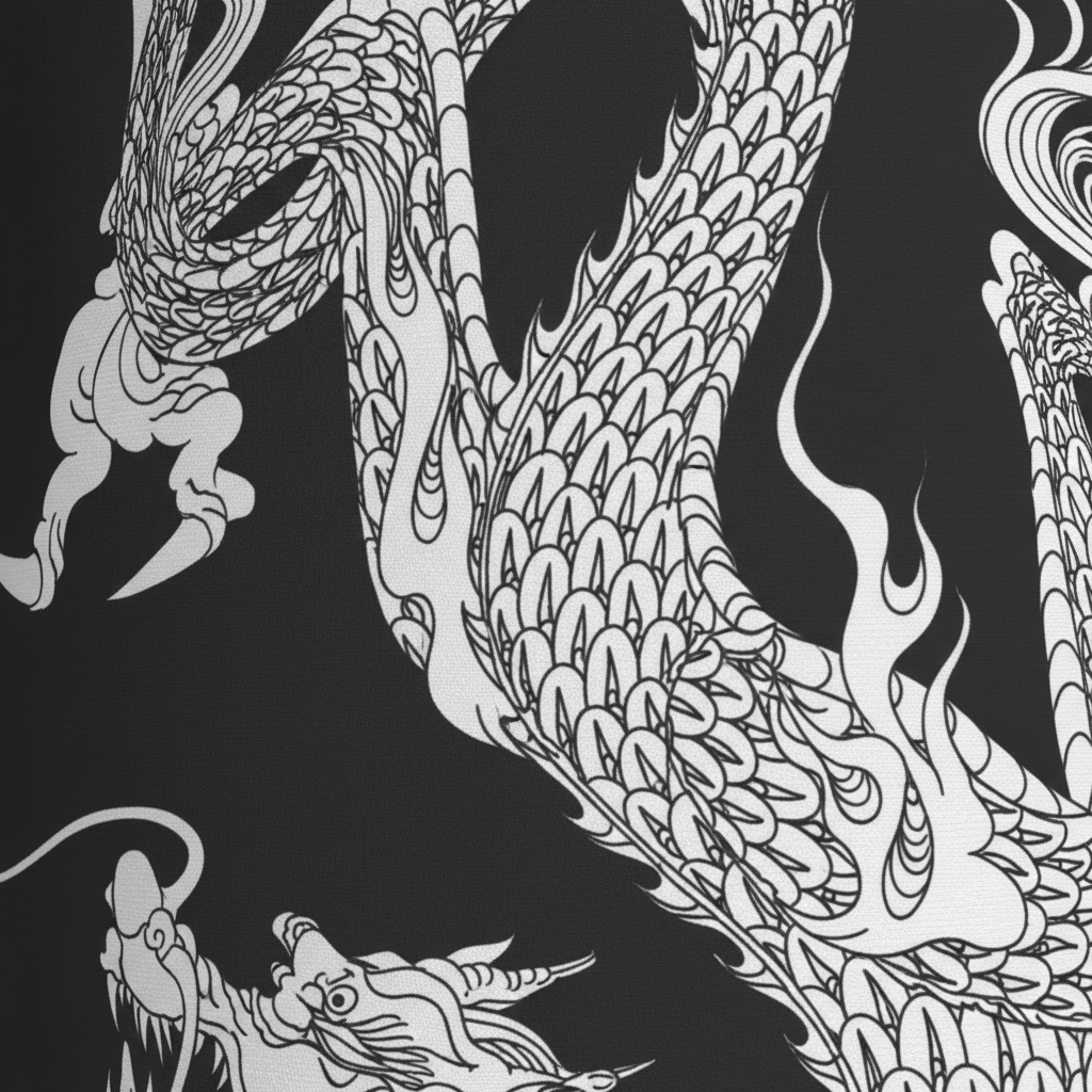 Lekki szlafrok z nadrukiem - DragonCoat