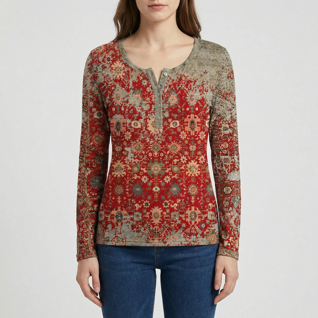 Luźny damski sweter w stylu boho - Constance