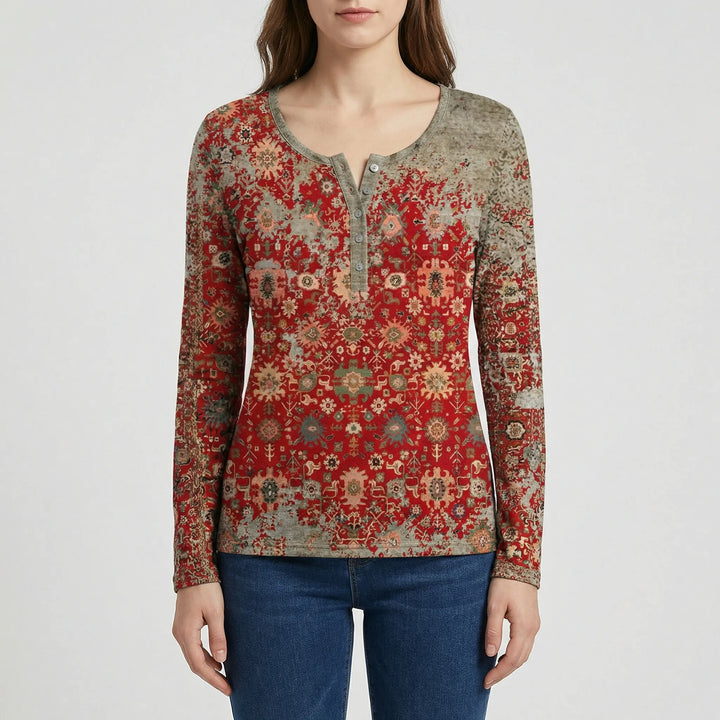 Luźny damski sweter w stylu boho - Constance