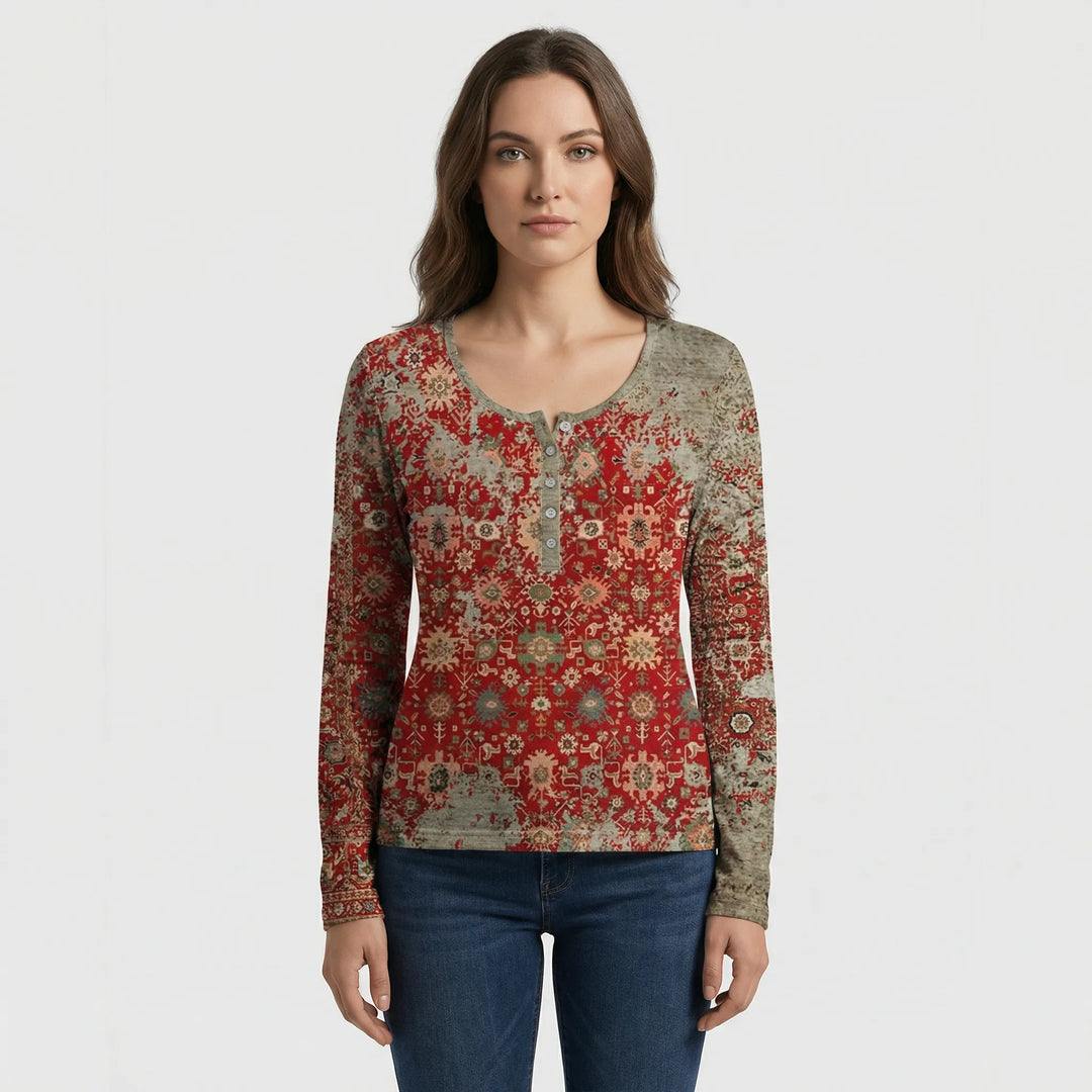 Luźny damski sweter w stylu boho - Constance