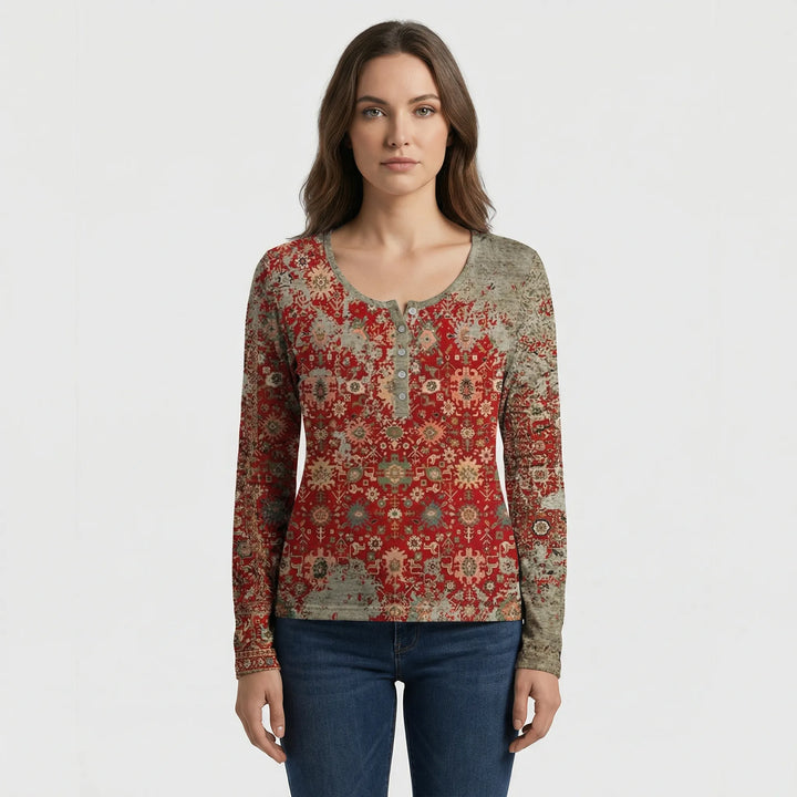 Luźny damski sweter w stylu boho - Constance