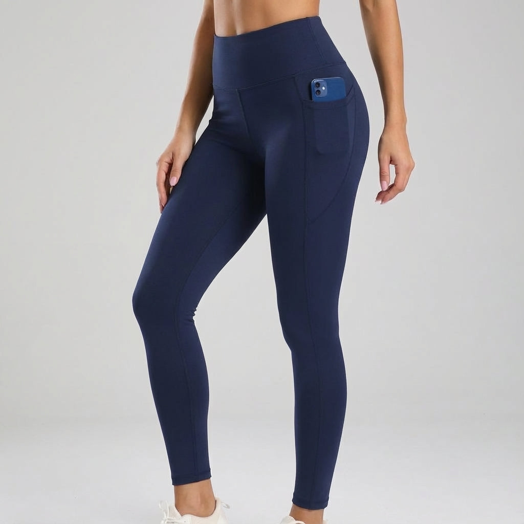 Bezszwowe legginsy fitnessowe z kieszeniami - Lillian