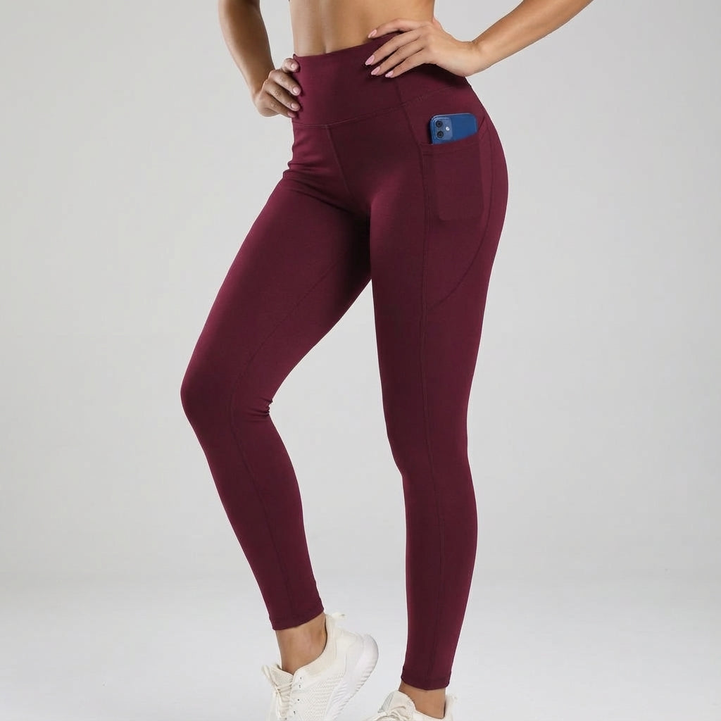 Bezszwowe legginsy fitnessowe z kieszeniami - Lillian