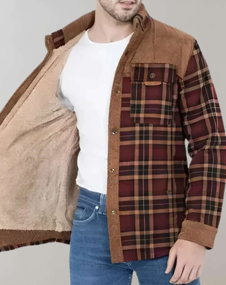 Kurtka flanelowa z ociepleniem dla mężczyzn z polaru – FlanelStyl