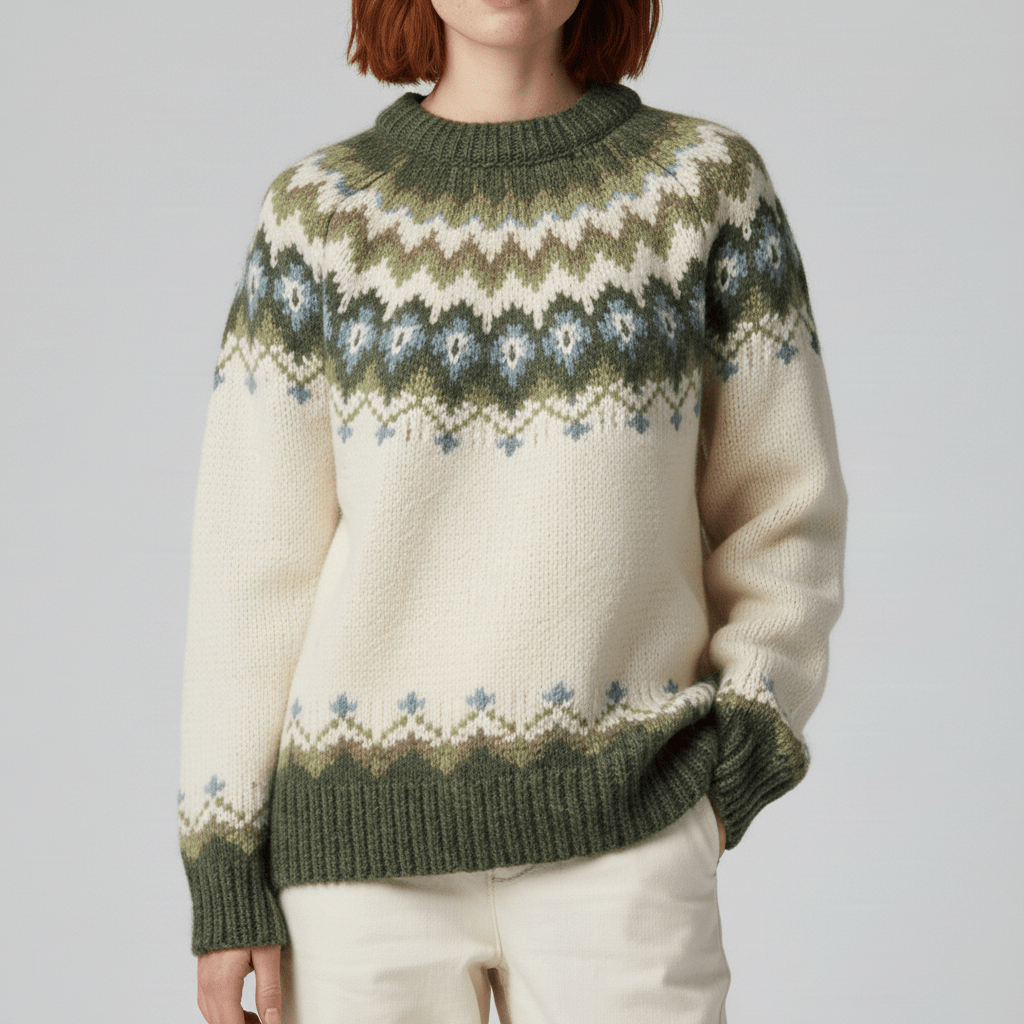 Nordycko inspirowany zimowy sweter z dzianiny - Paula