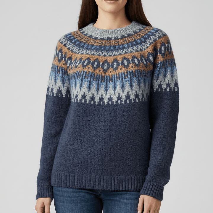 Nordycko inspirowany zimowy sweter z dzianiny - Paula