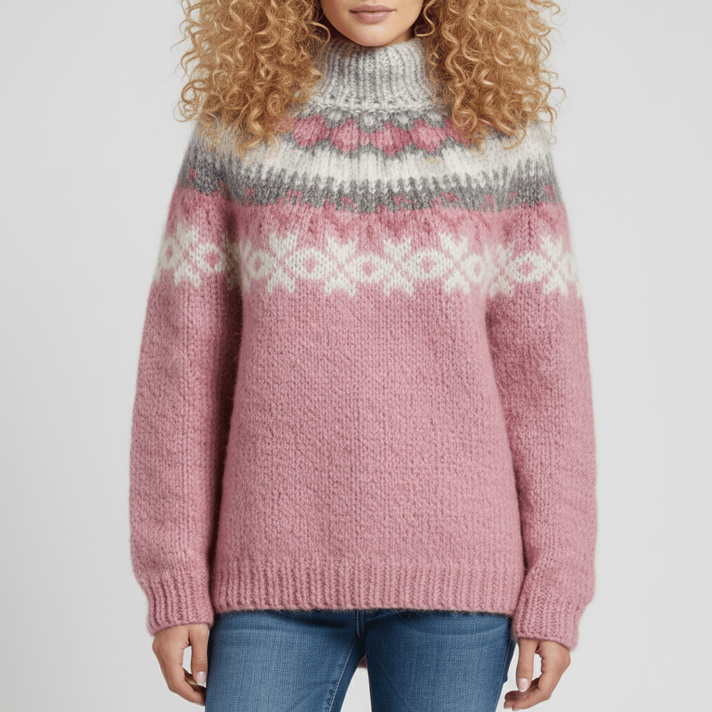 Nordycko inspirowany zimowy sweter z dzianiny - Paula