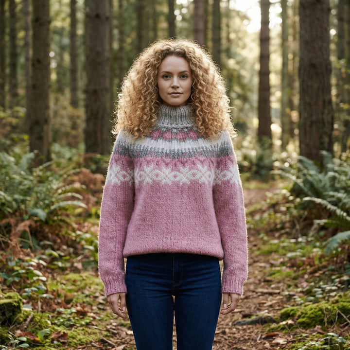 Nordycko inspirowany zimowy sweter z dzianiny - Paula