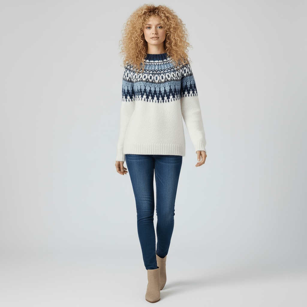 Nordycko inspirowany zimowy sweter z dzianiny - Paula