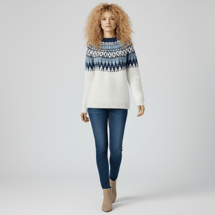 Nordycko inspirowany zimowy sweter z dzianiny - Paula