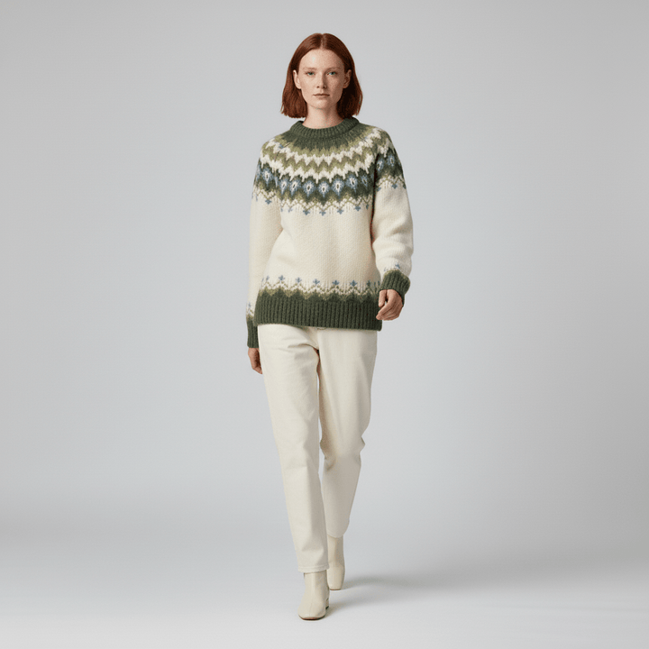 Nordycko inspirowany zimowy sweter z dzianiny - Paula