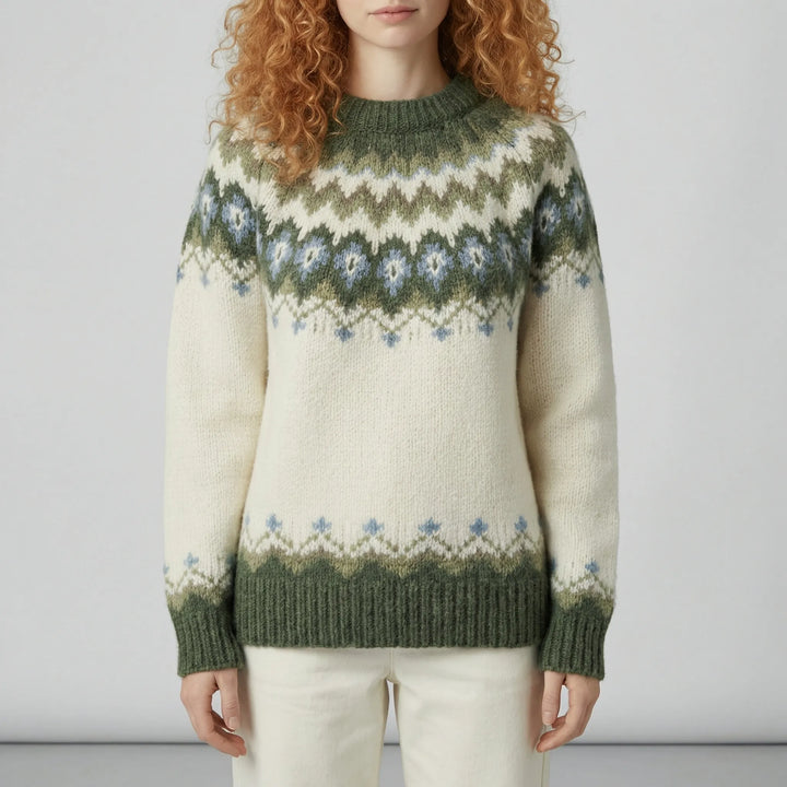 Nordycko inspirowany zimowy sweter z dzianiny - Paula