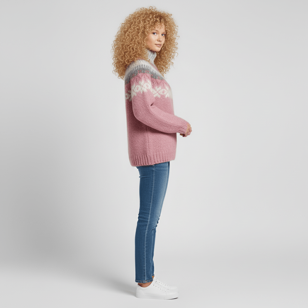 Nordycko inspirowany zimowy sweter z dzianiny - Paula