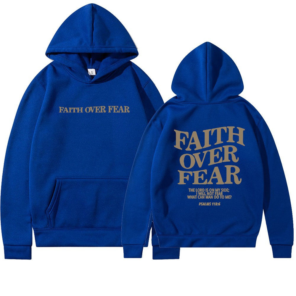 Kaminski | Bluza damska z nadrukiem Faith Over Fear z kapturem