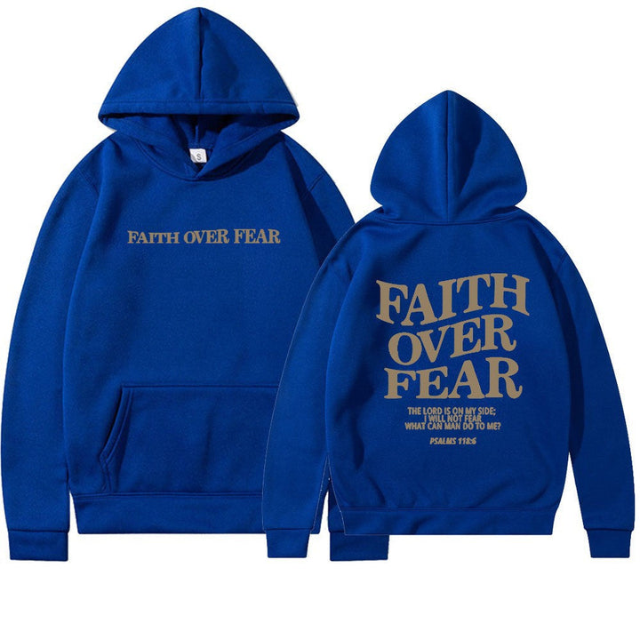 Kaminski | Bluza damska z nadrukiem Faith Over Fear z kapturem
