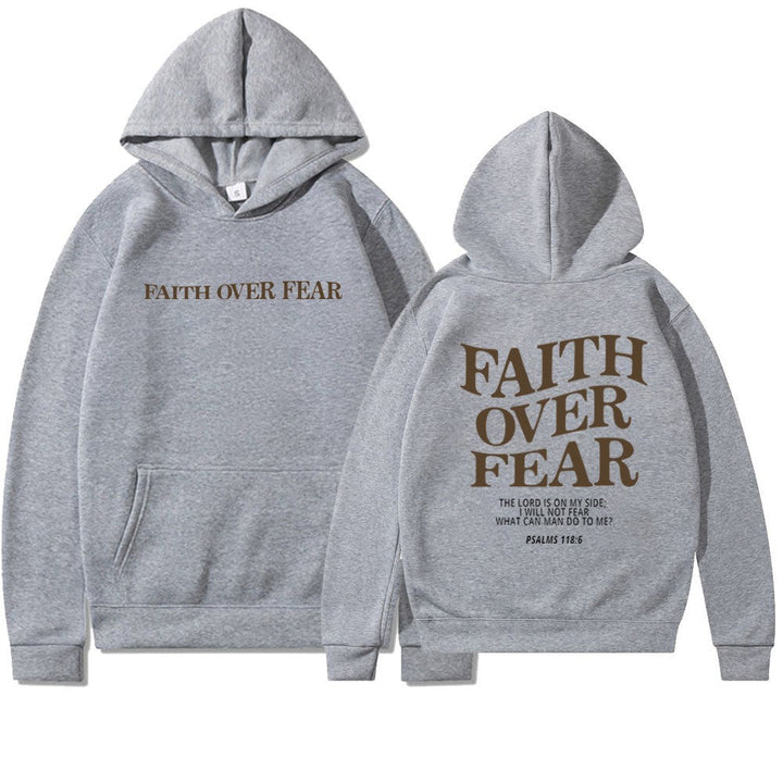 Kaminski | Bluza damska z nadrukiem Faith Over Fear z kapturem