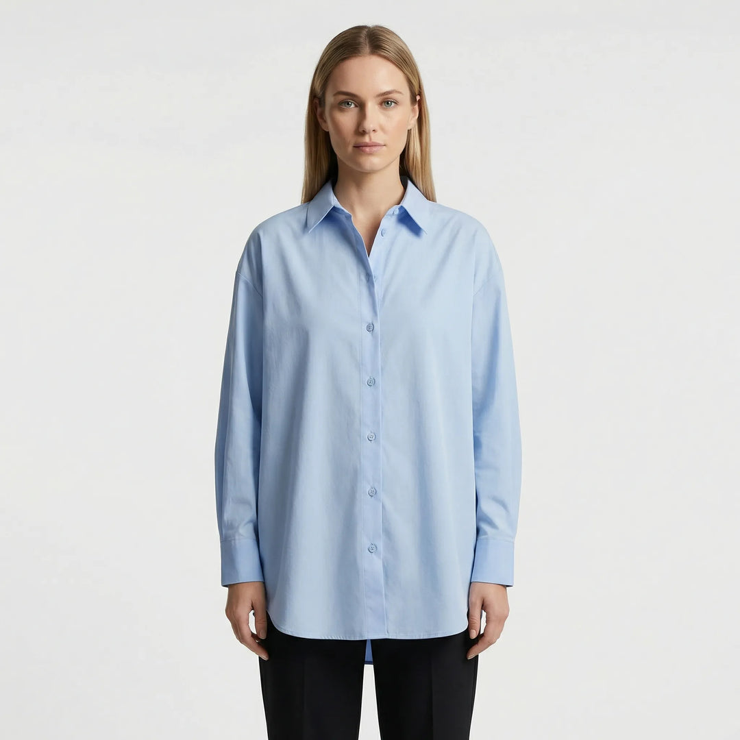 Bluzka oversize z wywiniętym kołnierzem - Blanca