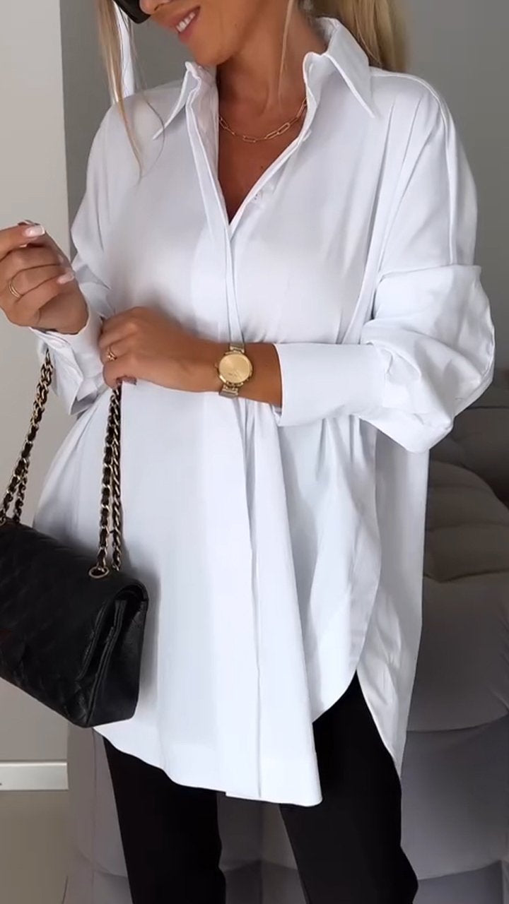Bluzka oversize z kołnierzykiem - Mamie