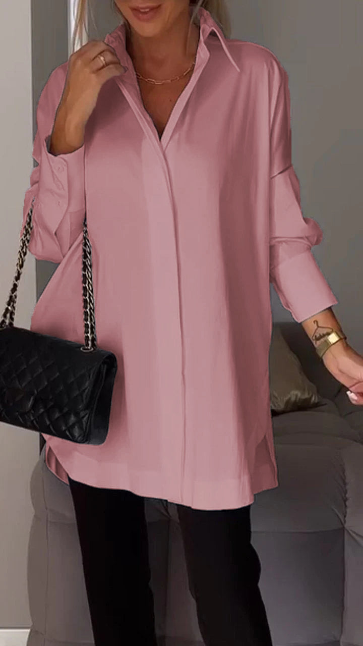 Bluzka oversize z kołnierzykiem - Mamie
