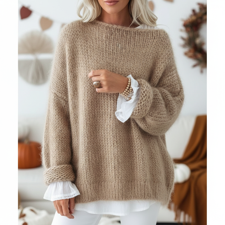 Oversize'owy sweterek damski - Leonie