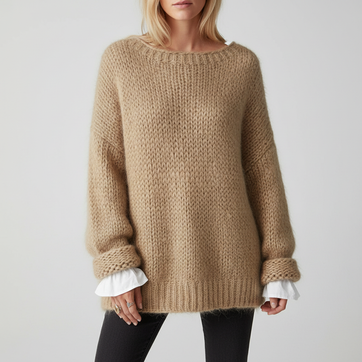 Oversize'owy sweterek damski - Leonie