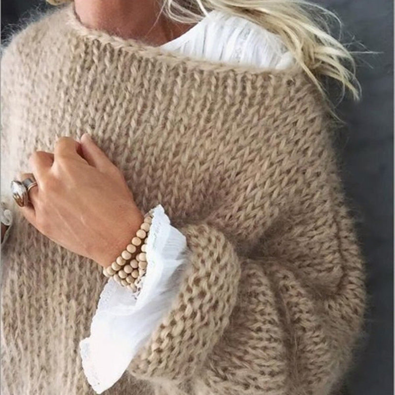 Oversize'owy sweterek damski - Leonie