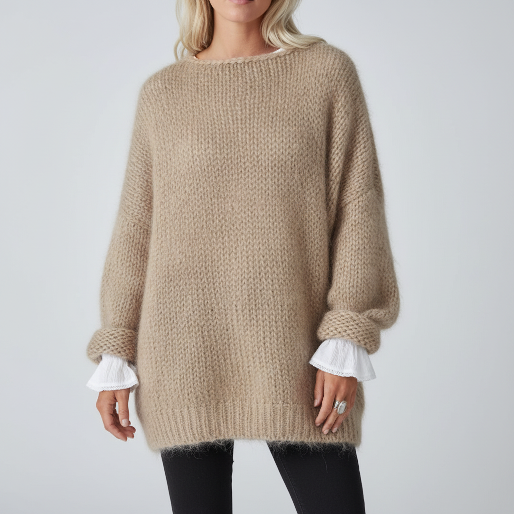 Oversize'owy sweterek damski - Leonie