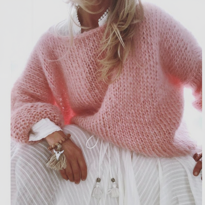 Oversize'owy sweterek damski - Leonie