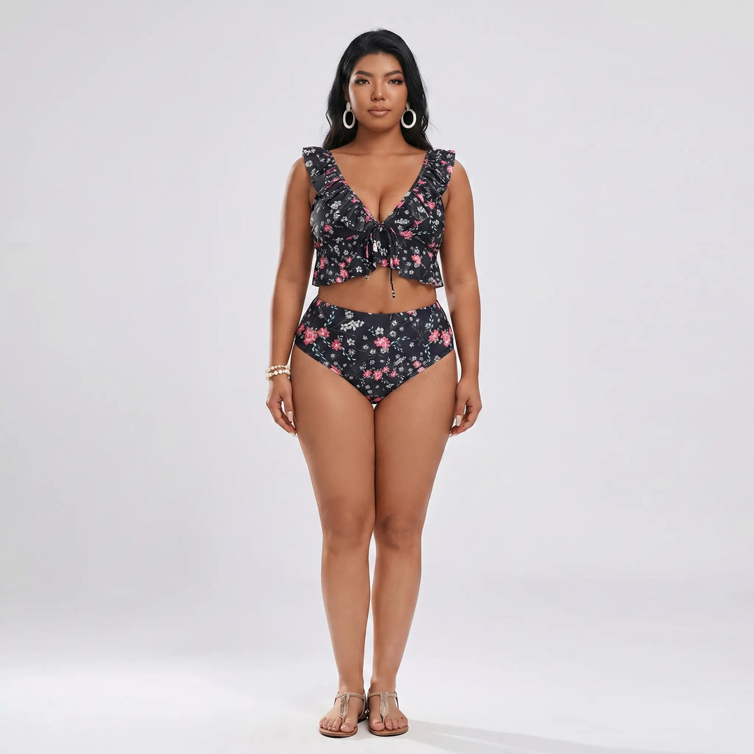 Zestaw bikini plus size z wysokim stanem - Jeanette