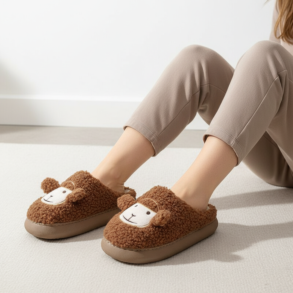 Puszyste kapcie z platformą - PlushWalk