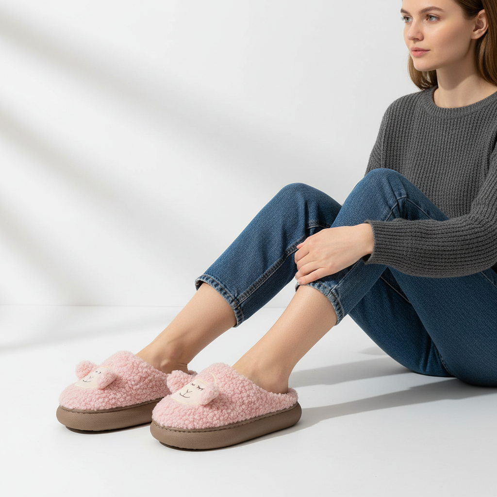 Puszyste kapcie z platformą - PlushWalk