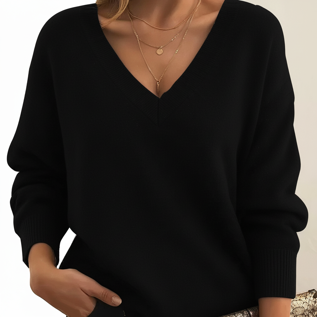 Sweter z dekoltem w serek - Angelika