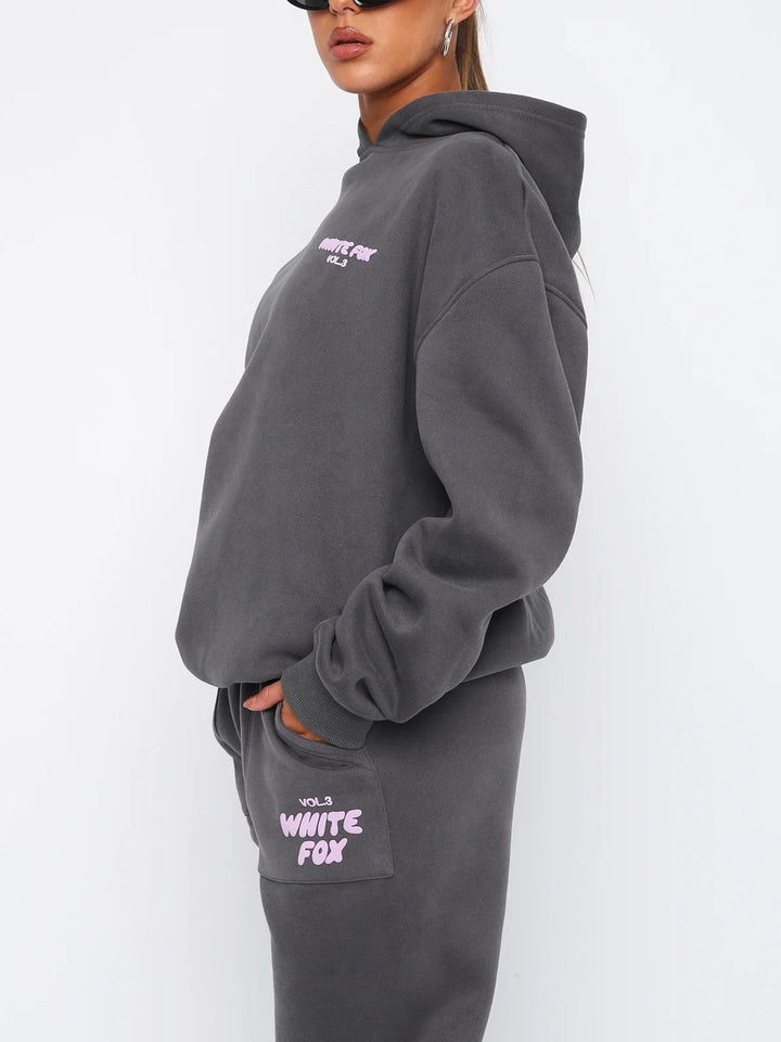 Luźny komplet loungewear z kapturem - Ramona