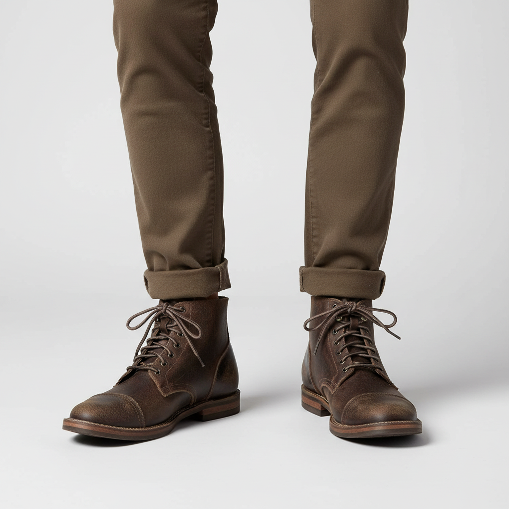 Retro-skórzane buty dla mężczyzn - Leonard